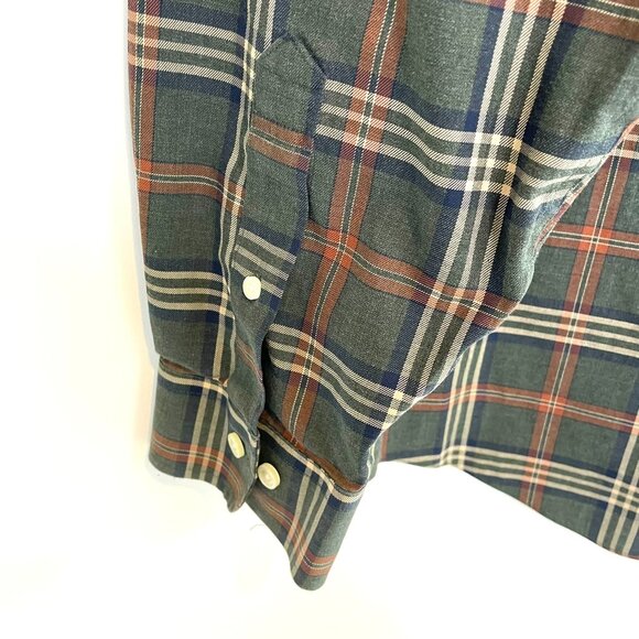 Classic | Pair of 100% Cotton Brooks Bros Button Downs | Green Plaid Blue Check - Picture 16 of 16